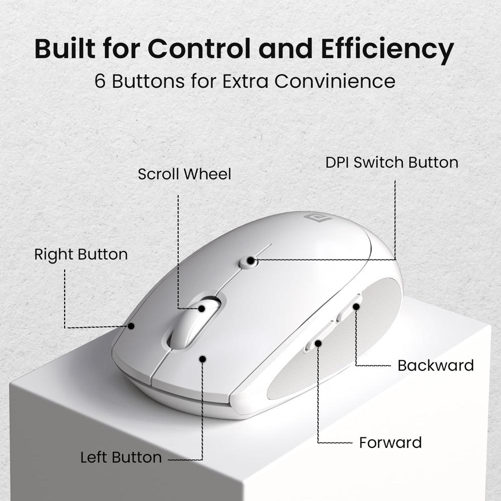 Portronics Toad 30 Wireless Mouse with 2.4 GHz Connectivity, USB Receiver, 6