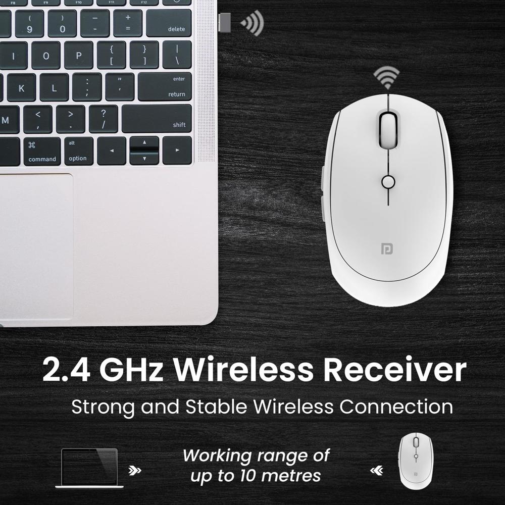 Portronics Toad 30 Wireless Mouse with 2.4 GHz Connectivity, USB Receiver, 6
