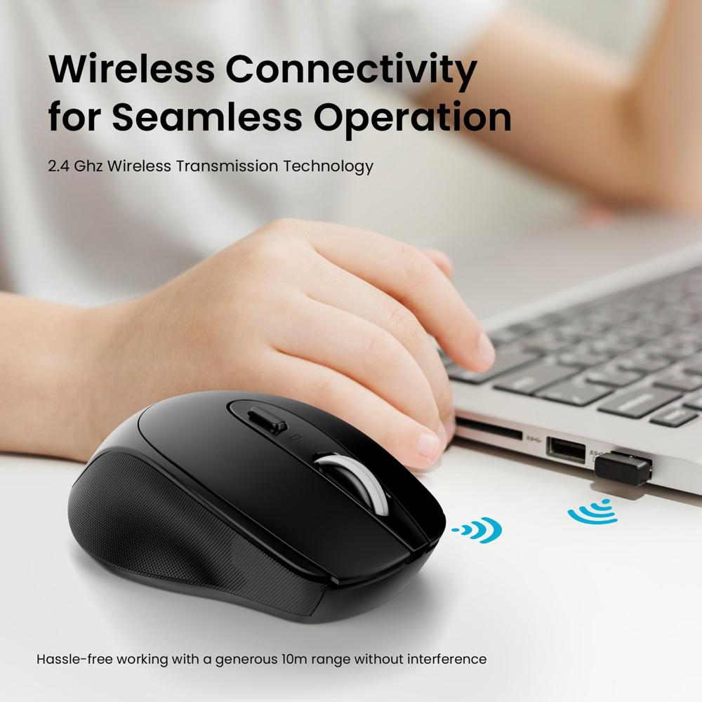 Portronics Toad 31 Wireless Mouse with 2.4 GHz Connectivity, USB Receiver, 10m