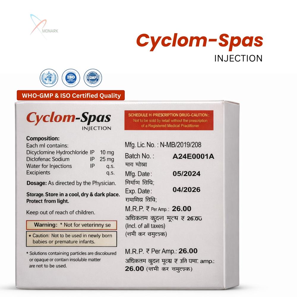 Dicyclomine Hydrochloride 10mg +Diclofenac 25mg Injection  ( TRAY PACK )