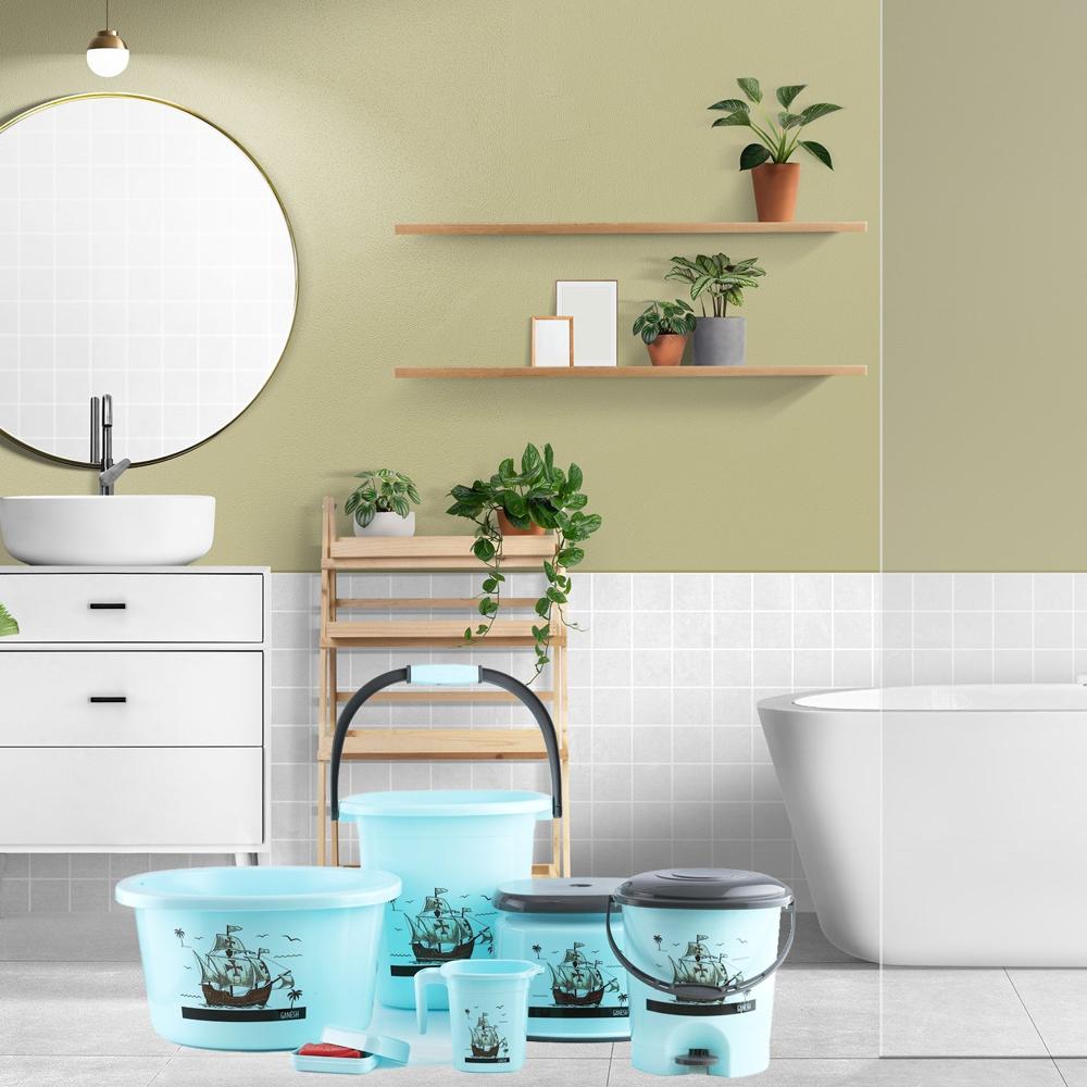 Plastic Bathroom Accessories Set (Mix Color / 6 Pc) - Weight: 13416 Grams (G)