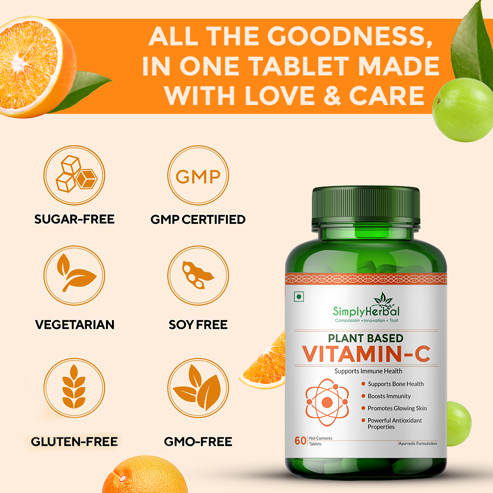 Simply Herbal Vitamin C Tablets for Glowing Skin  Face