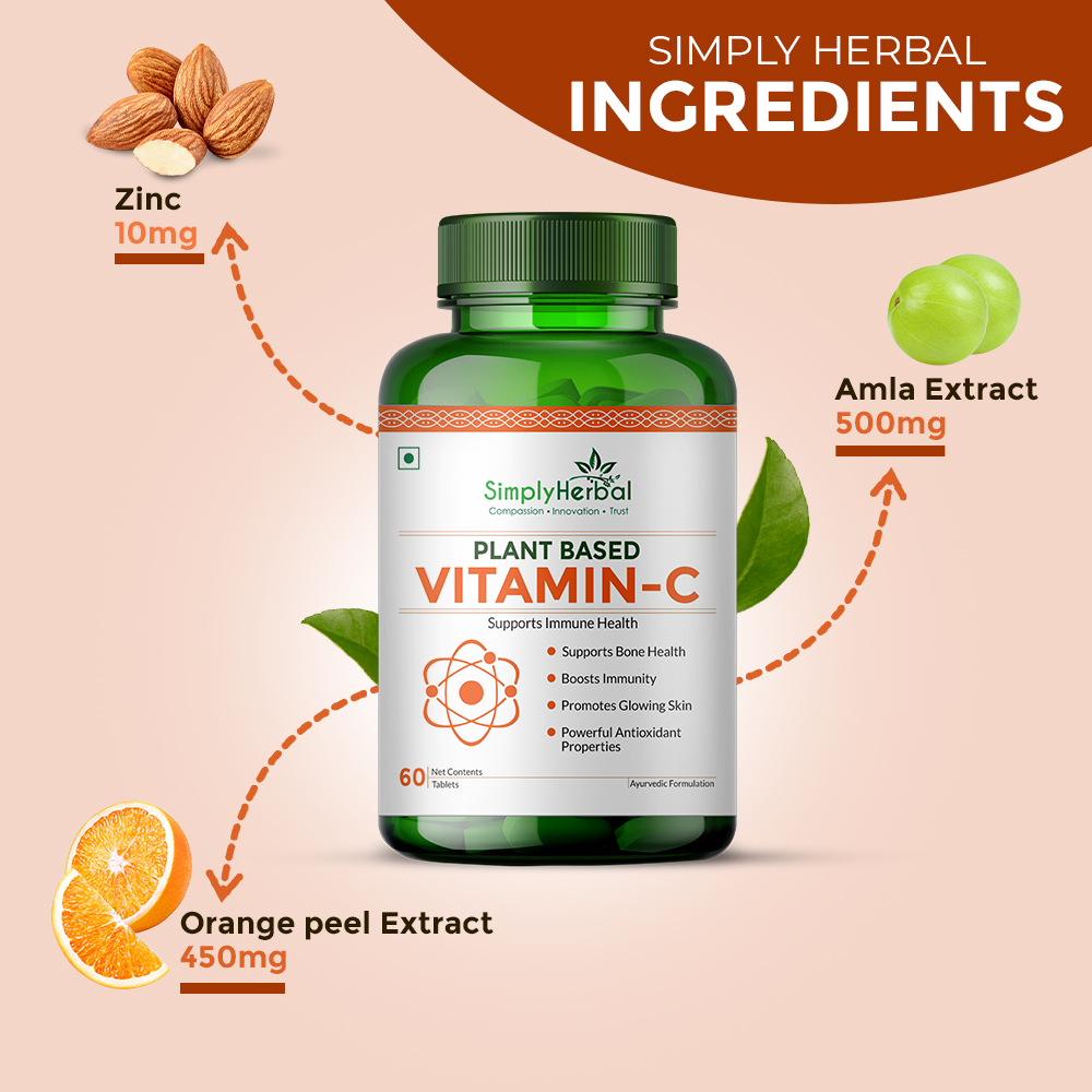 Simply Herbal Vitamin C Tablets for Glowing Skin  Face
