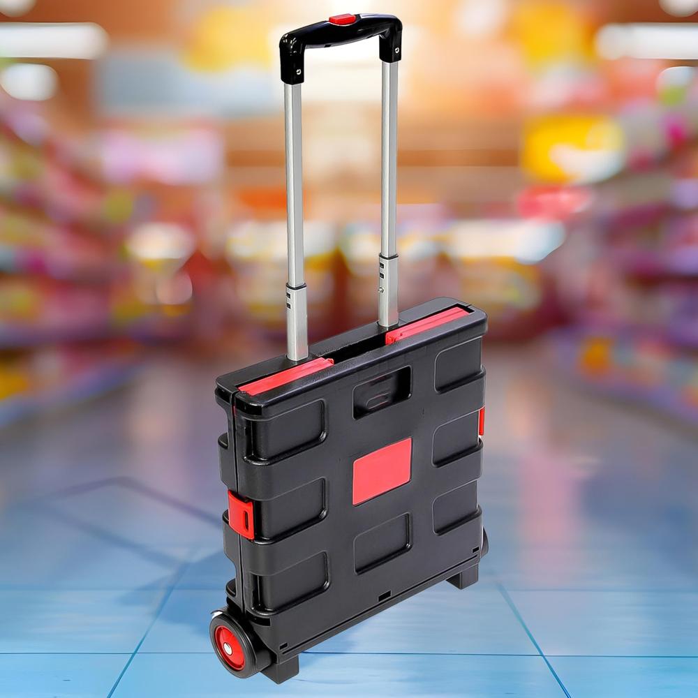 Foldable Shopping Grocery Trolley / Cart Travel Portable Food Basket (1 Pc) - Product Type: Home And Kitchen