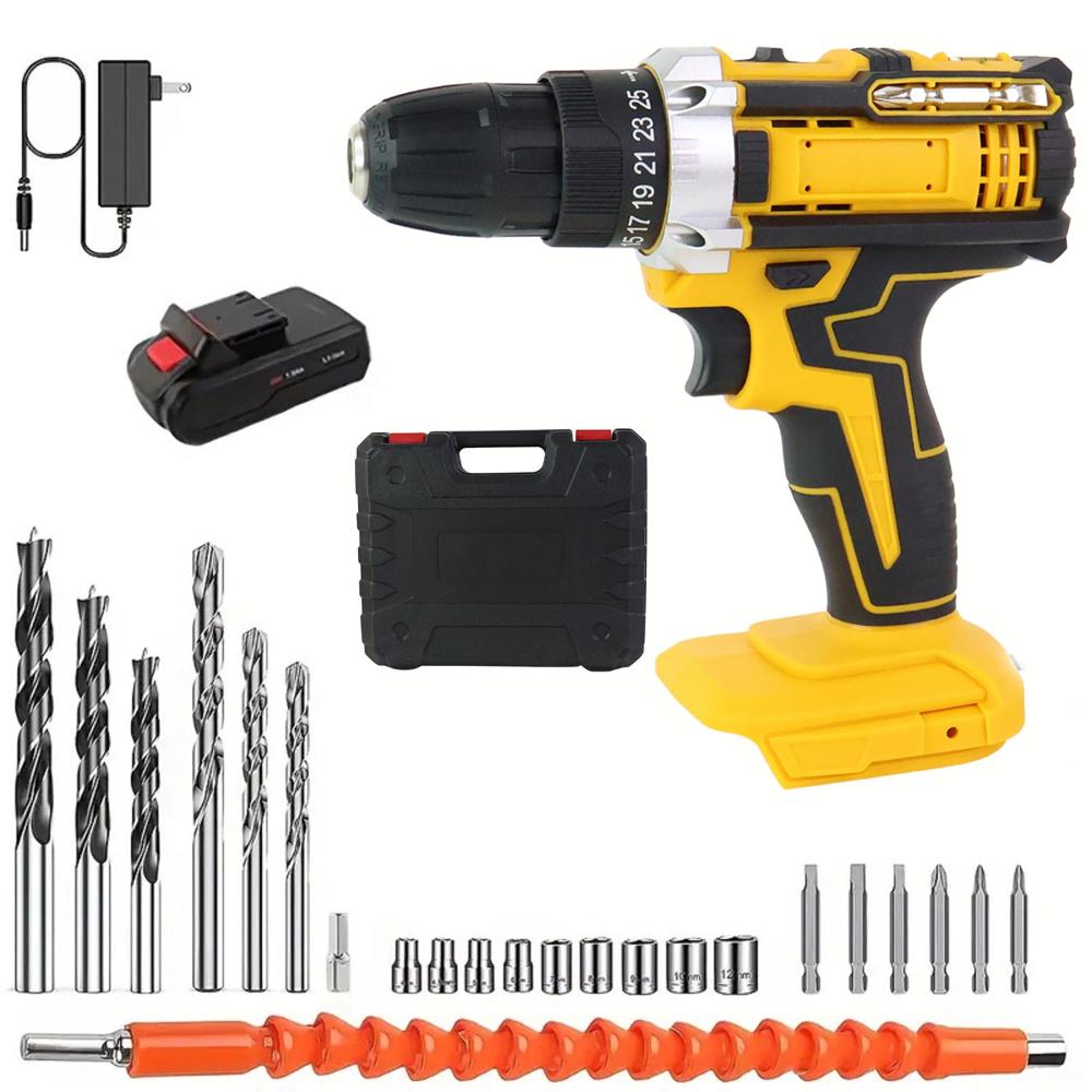 Cordless Drill Machine Tool Kit Set With Drill Bits - Color: Mix