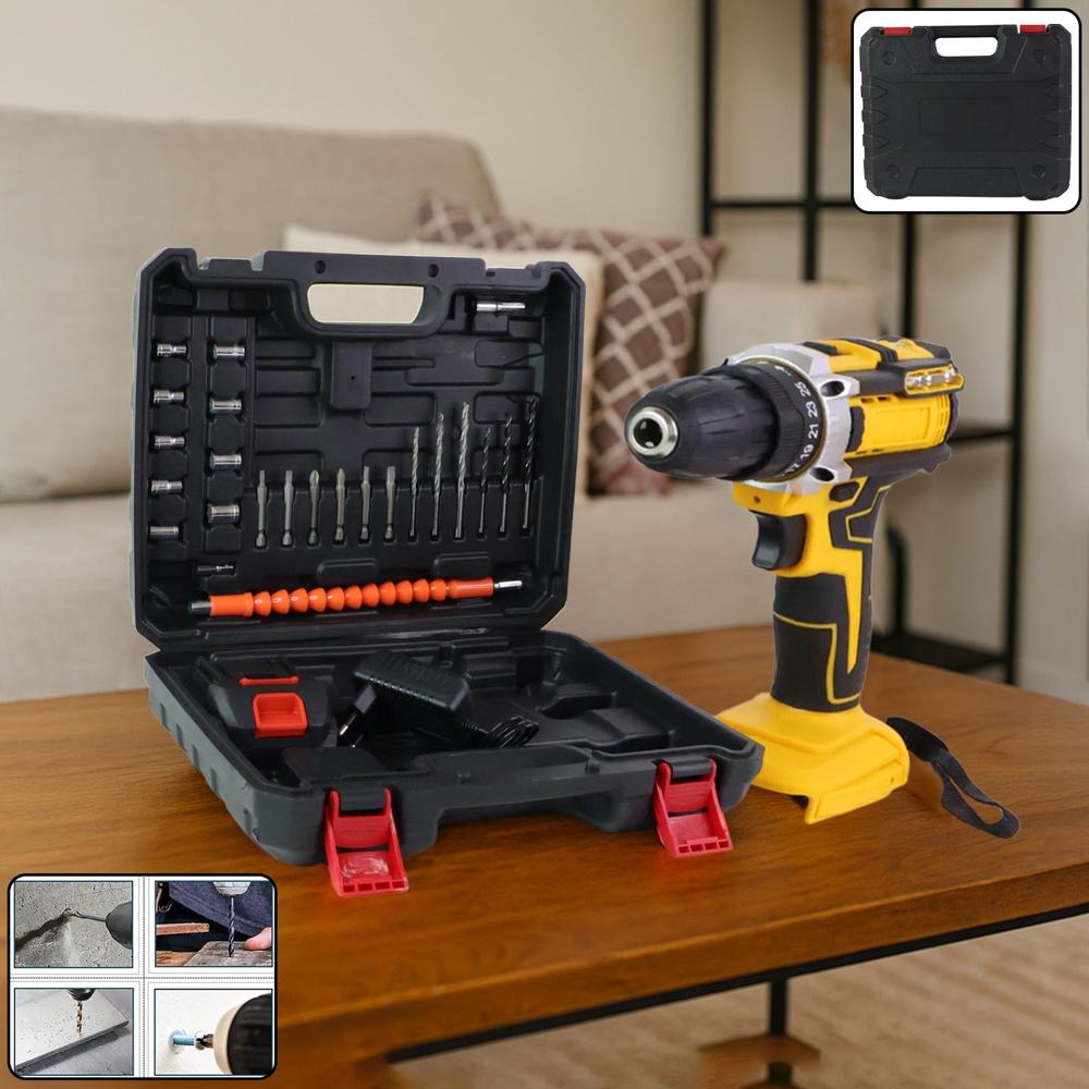 Cordless Drill Machine Tool Kit Set With Drill Bits - Color: Mix