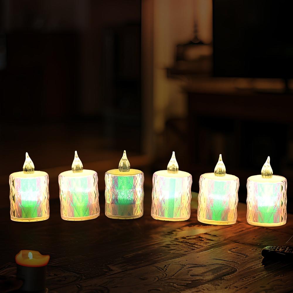 24 Pc Flameless And Smokeless Decorative Melting Candles Led Tea Light Candle Flickering Electronic Candle, Diwali - Product Type: Home Improvement