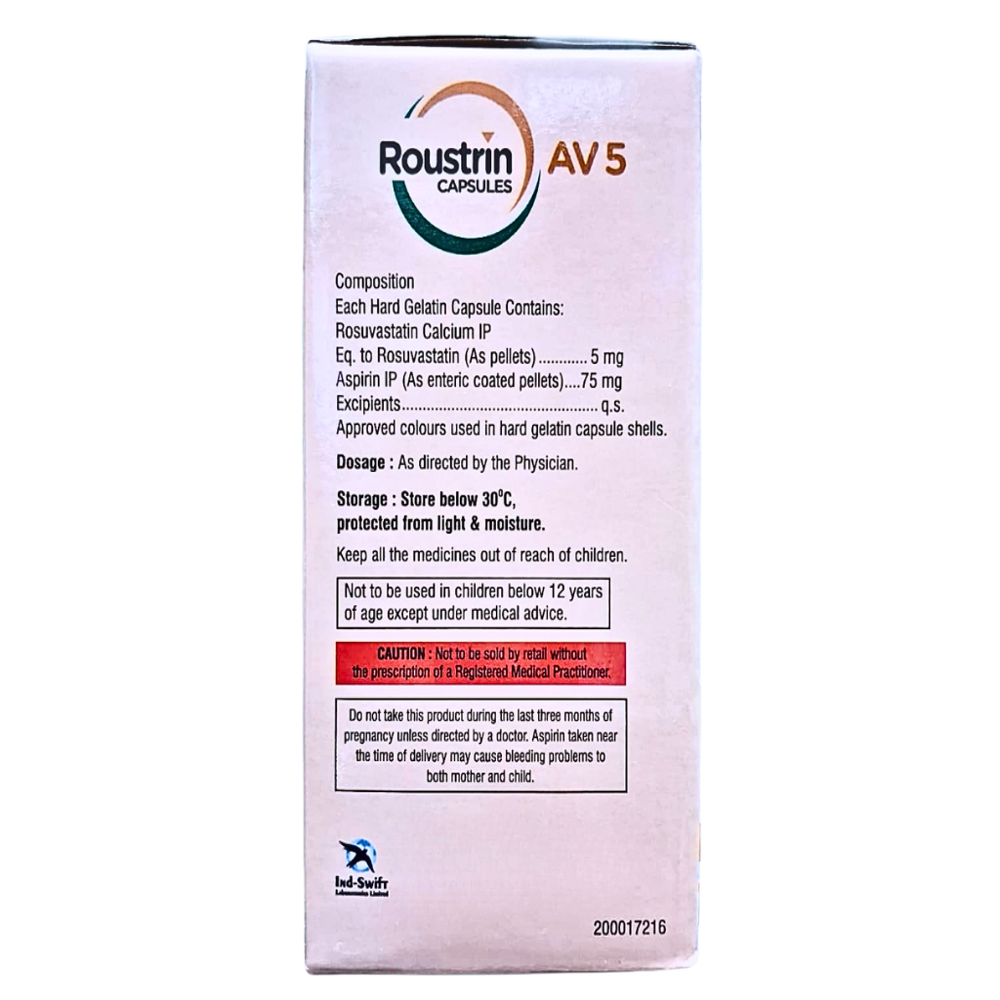Aspirin 75 mg Gastro-Resistant And Rosuvastatin 5 mg Capsules