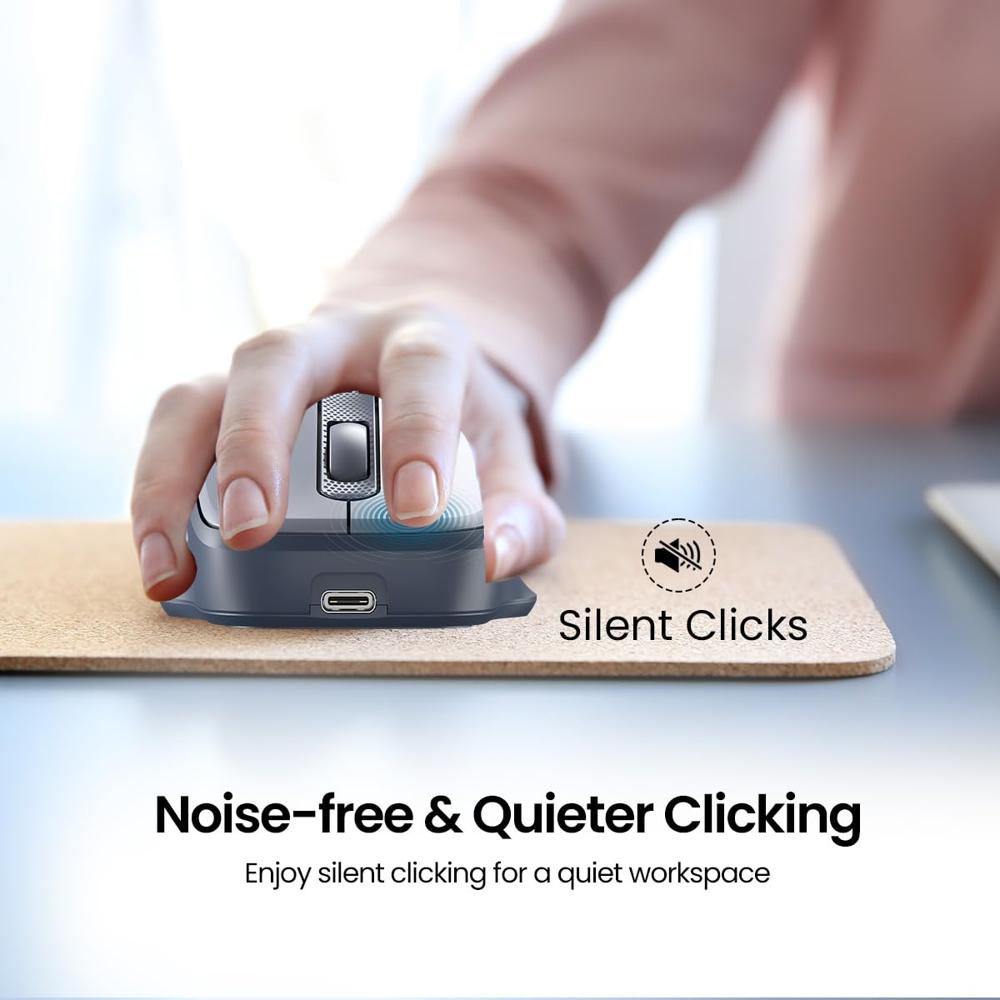 Portronics Toad 7 Wireless Mouse, Bluetooth 5.3V & 2.4 GHz Wireless, Adjust