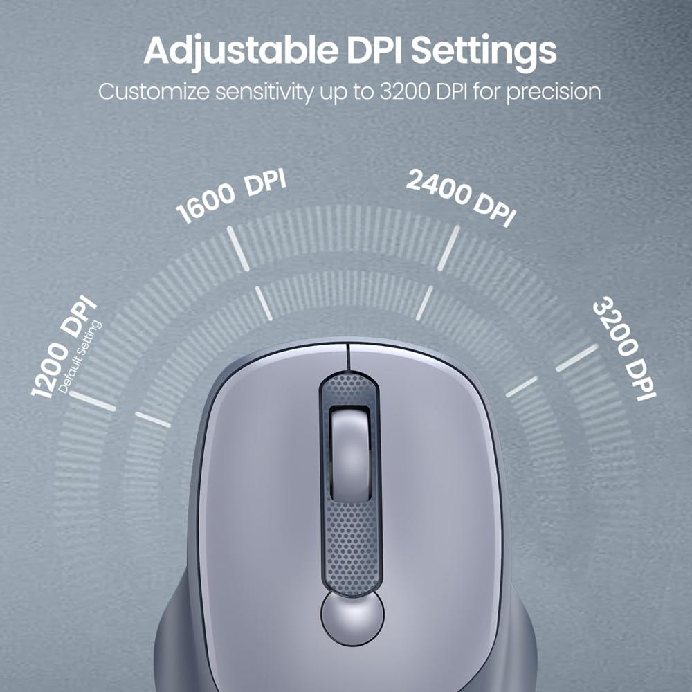 Portronics Toad 7 Wireless Mouse, Bluetooth 5.3V & 2.4 GHz Wireless, Adjust