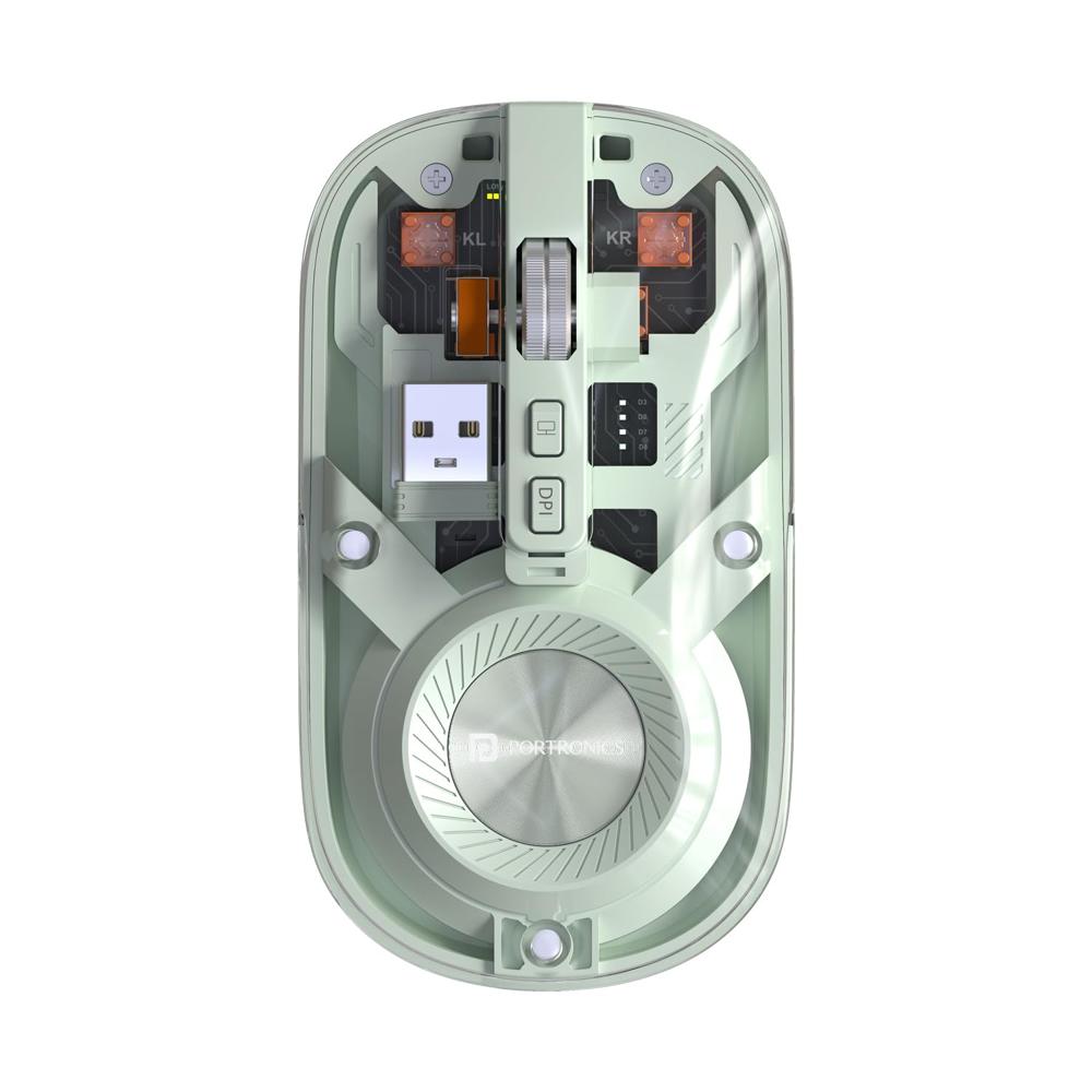 Portronics Toad 8 Transparent Wireless Bluetooth Mouse with Dual Wireless