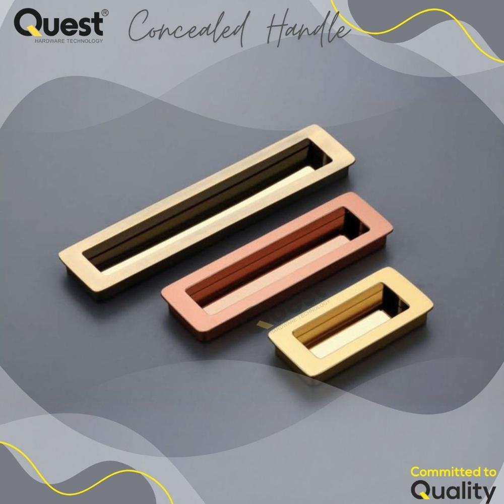 Sliding Wardrobe Concealed Handles Rosegold