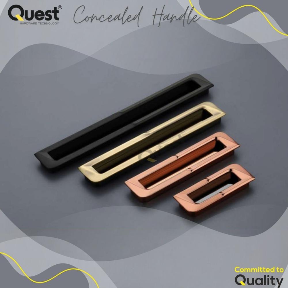 8 Inch Black Concealed Handle For Wardrobe