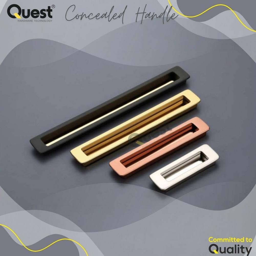 8 Inch Black Concealed Handle For Wardrobe