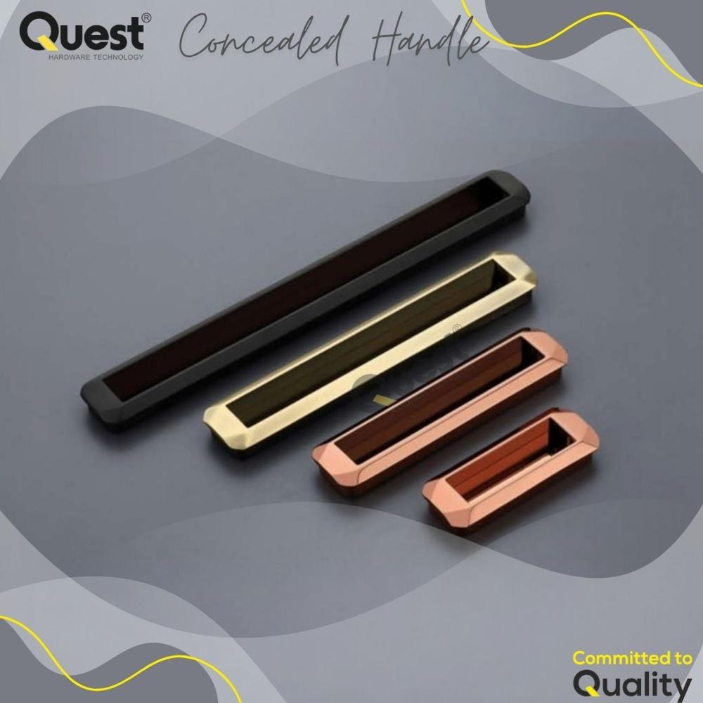 8 Inch Black Concealed Handle For Wardrobe