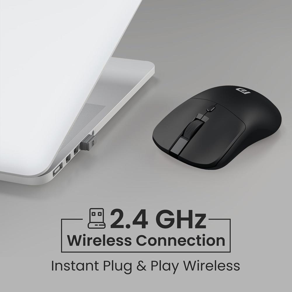 Portronics Toad 33 Wireless Mouse with 2.4 GHz Wireless Receiver, Adjustable Sensitivity,