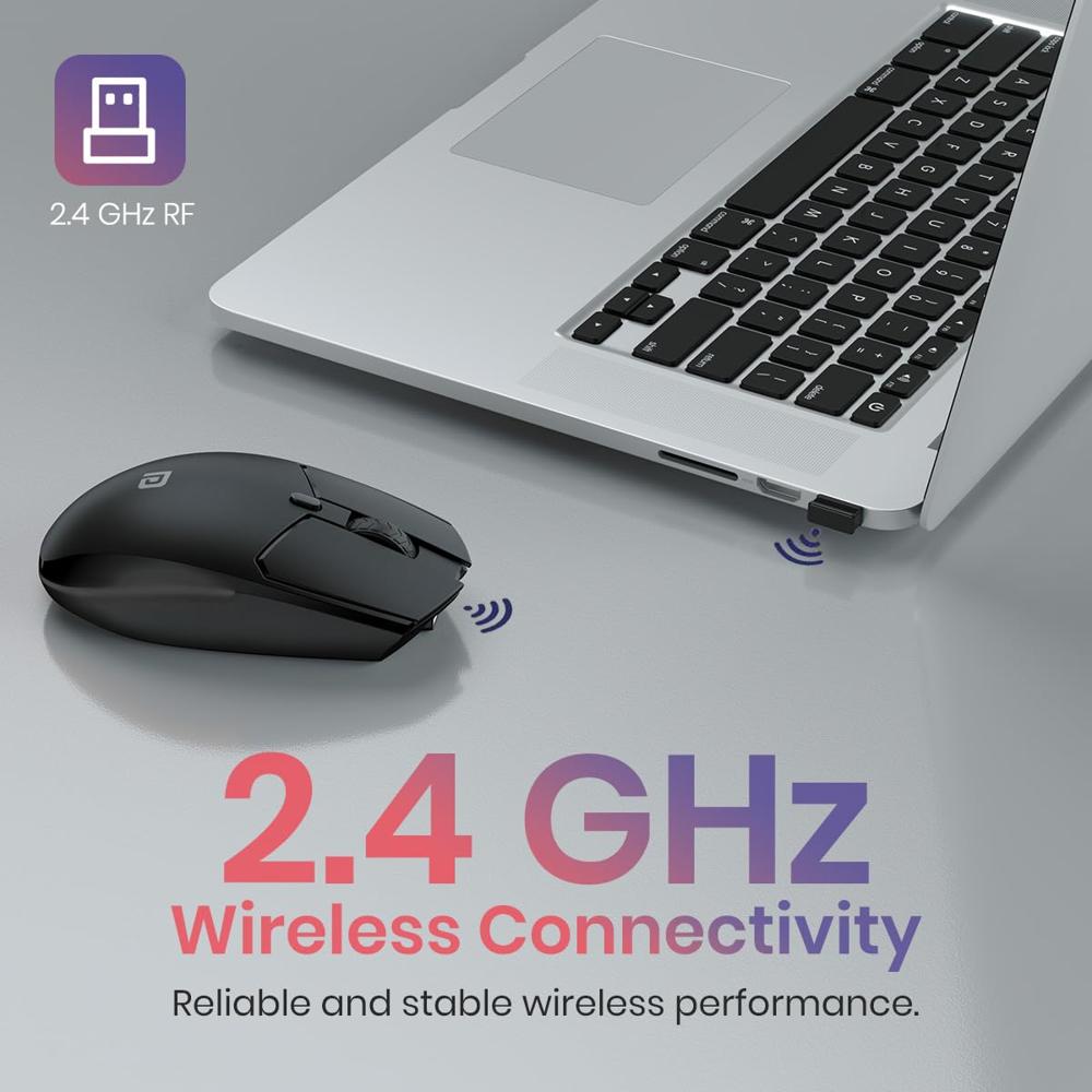 Portronics Toad 36 Wireless Mouse, 2.4GHz, Rechargeable, 6