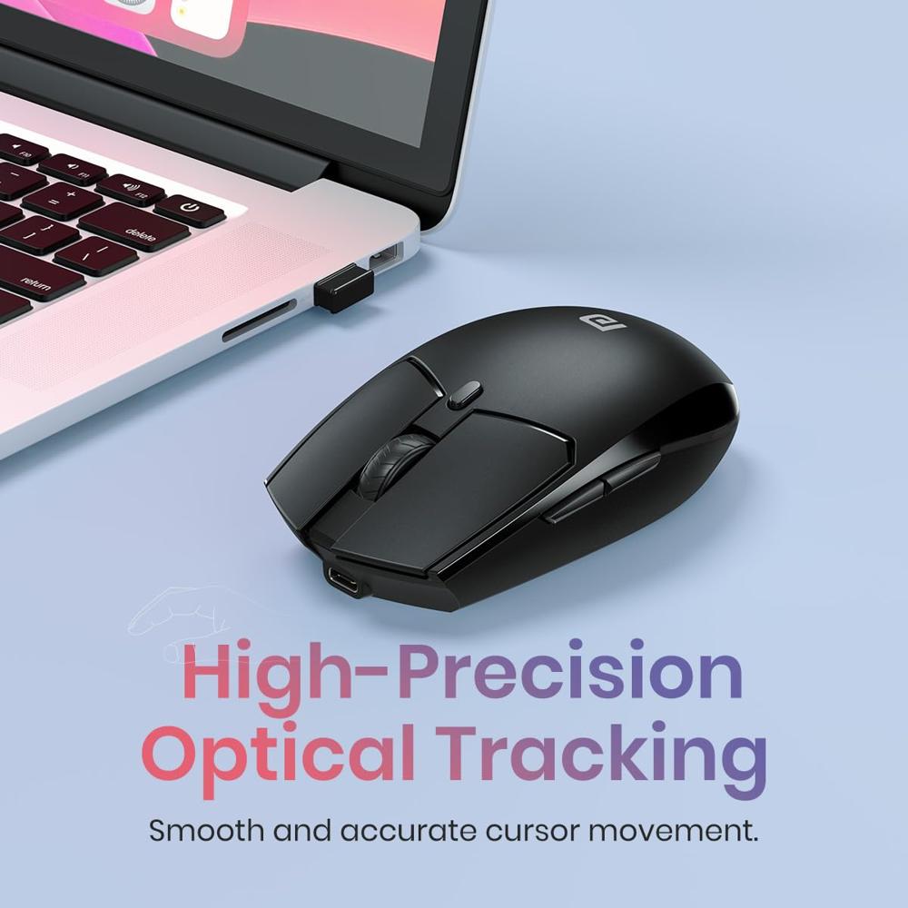 Portronics Toad 36 Wireless Mouse, 2.4GHz, Rechargeable, 6