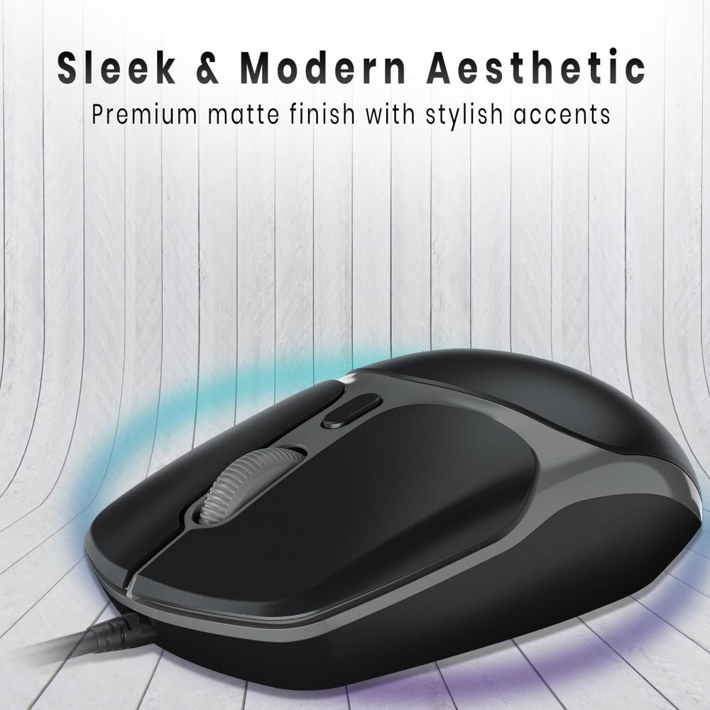 Portronics Toad 103 Wired Optical Mouse with 2400 DPI, Plug & Play,