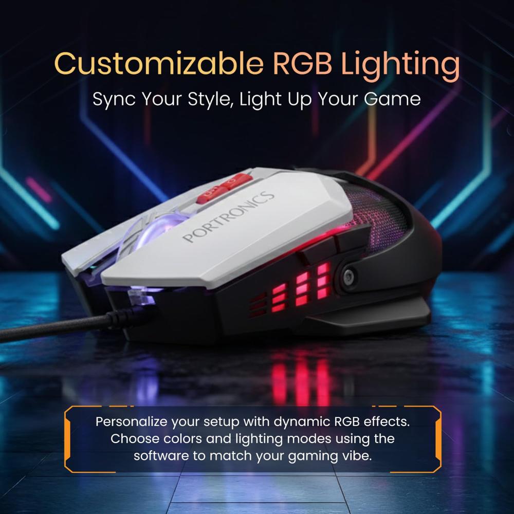Portronics Vader X USB Wired Programmable Gaming Mouse, Upto