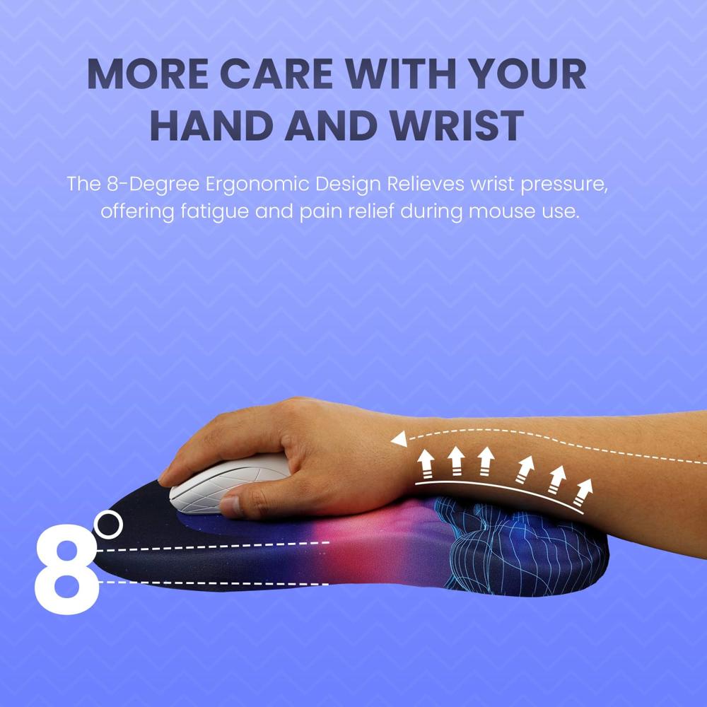 Portronics Comfipad Wrist Rest Mouse Pad with Soft Foam