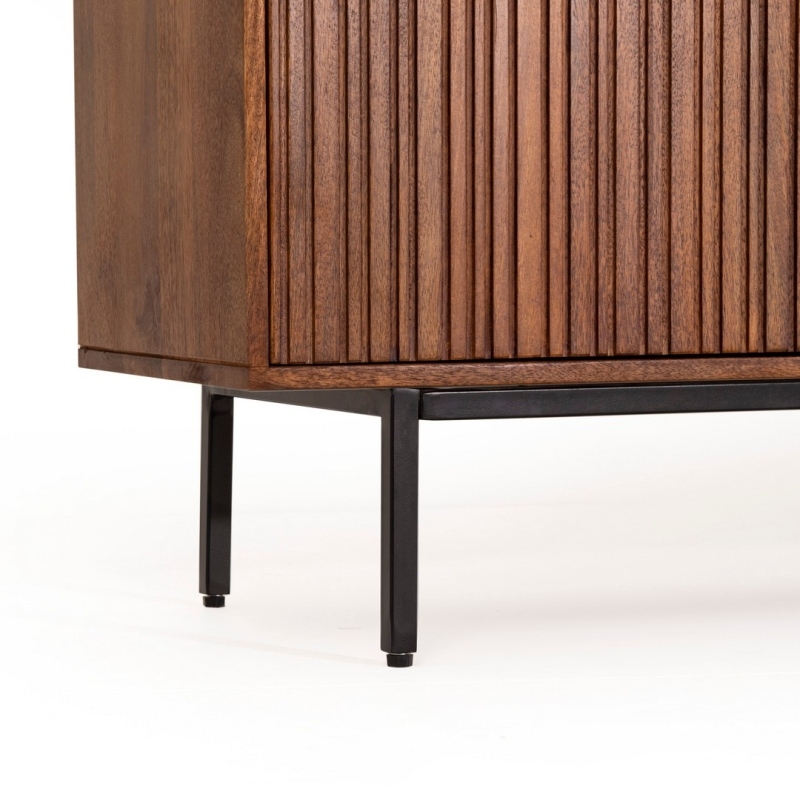Brown Wooden Sideboard - Finish: Natural Honey Finish