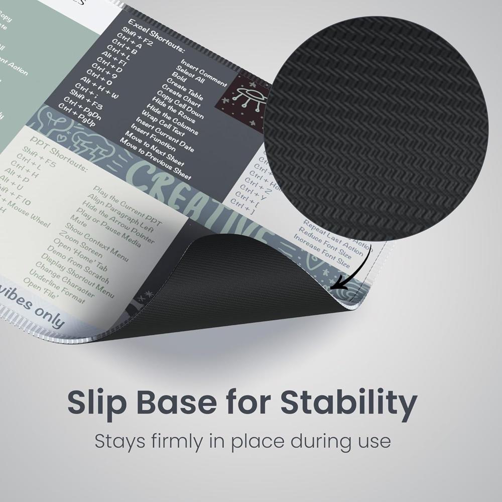 Portronics Comfipad 3 Mouse Pad with Windows Shortcuts Design