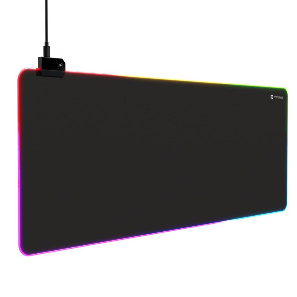 Portronics Comfipad Glow Gaming Mouse Pad with RGB Lights Modes, Large Size, Non-Slip Base,