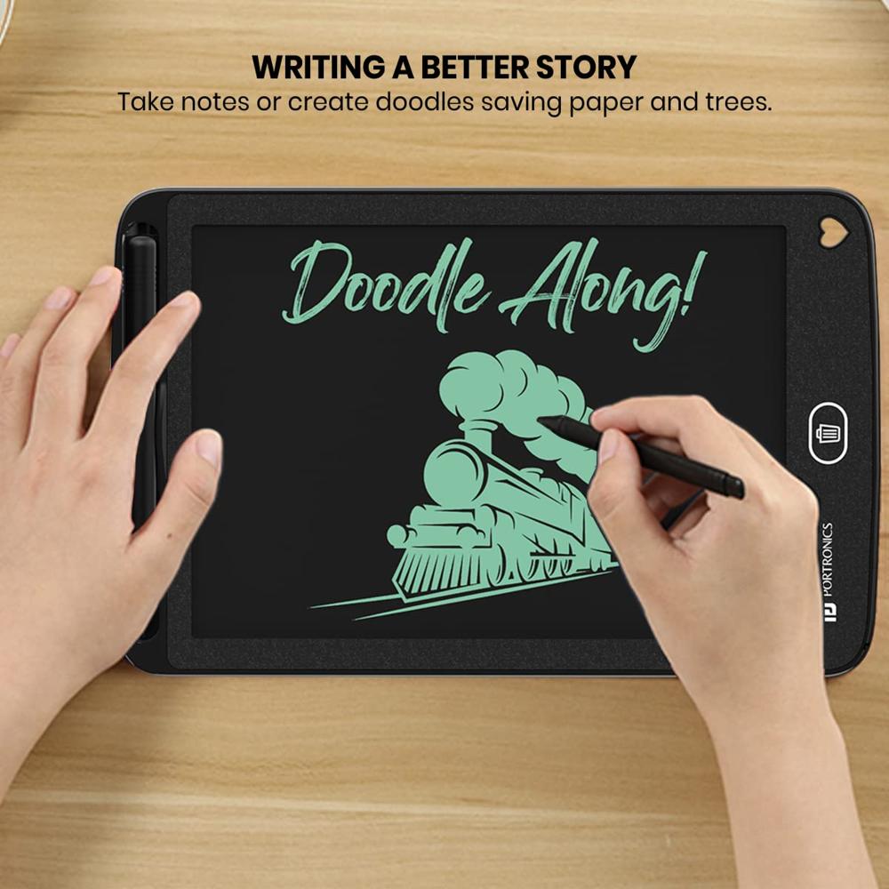 Portronics Portable RuffPad E-Writer 21.59Cm (8.5-inch) LCD with App Support, Stylus Drawing