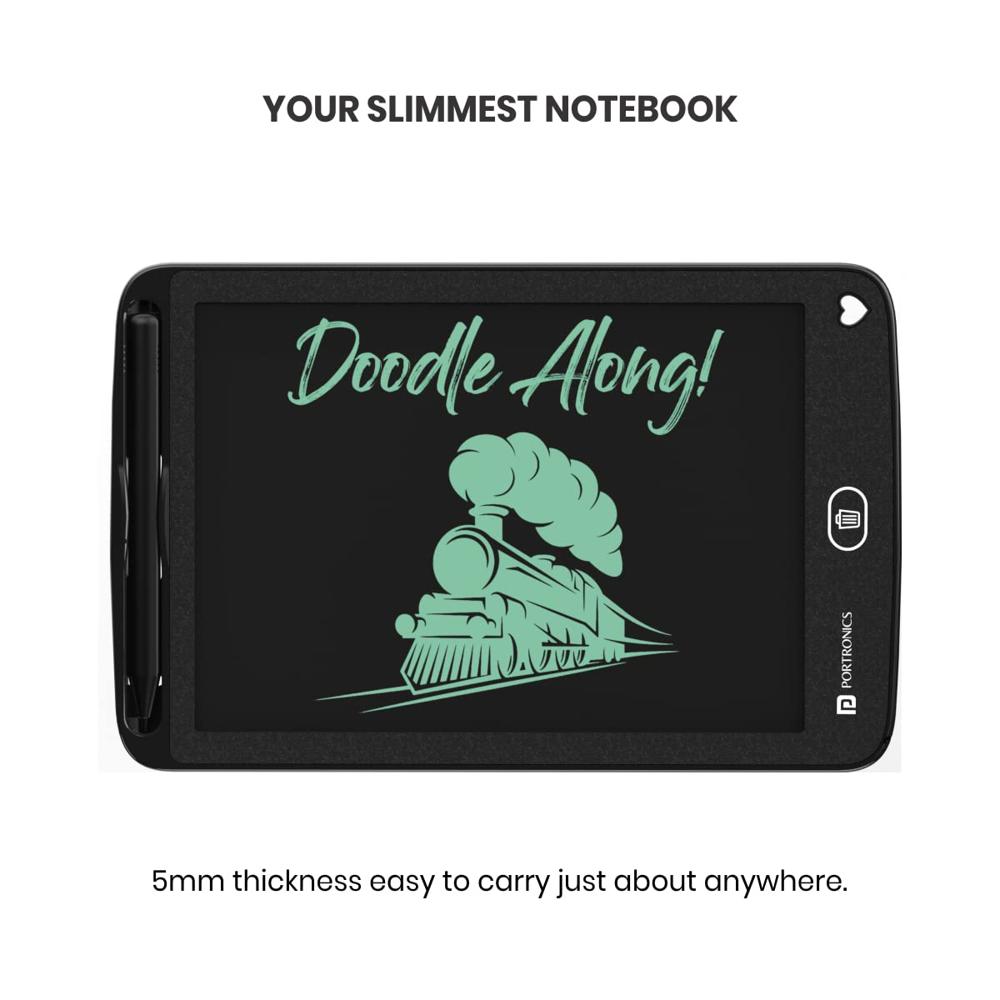 Portronics Portable RuffPad E-Writer 21.59Cm (8.5-inch) LCD with App Support, Stylus Drawing