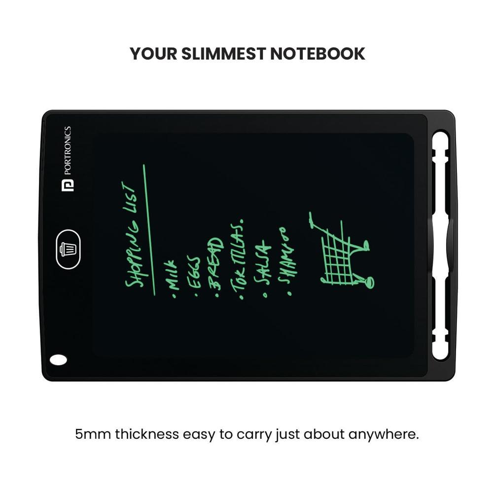 Portronics Ruffpad 8.5E Re-Writable LCD Writing Pad with Screen 21.5cm (8.5-inch) for