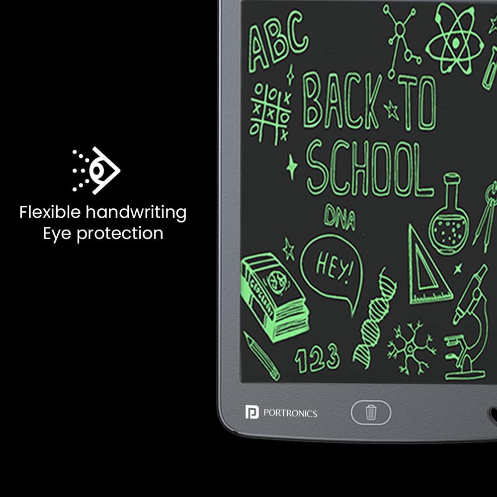 Portronics Ruffpad 12E Re-Writable LCD Writing Pad with 30.4cm (12 inch) Writing Area, India's First Notepad to Save and