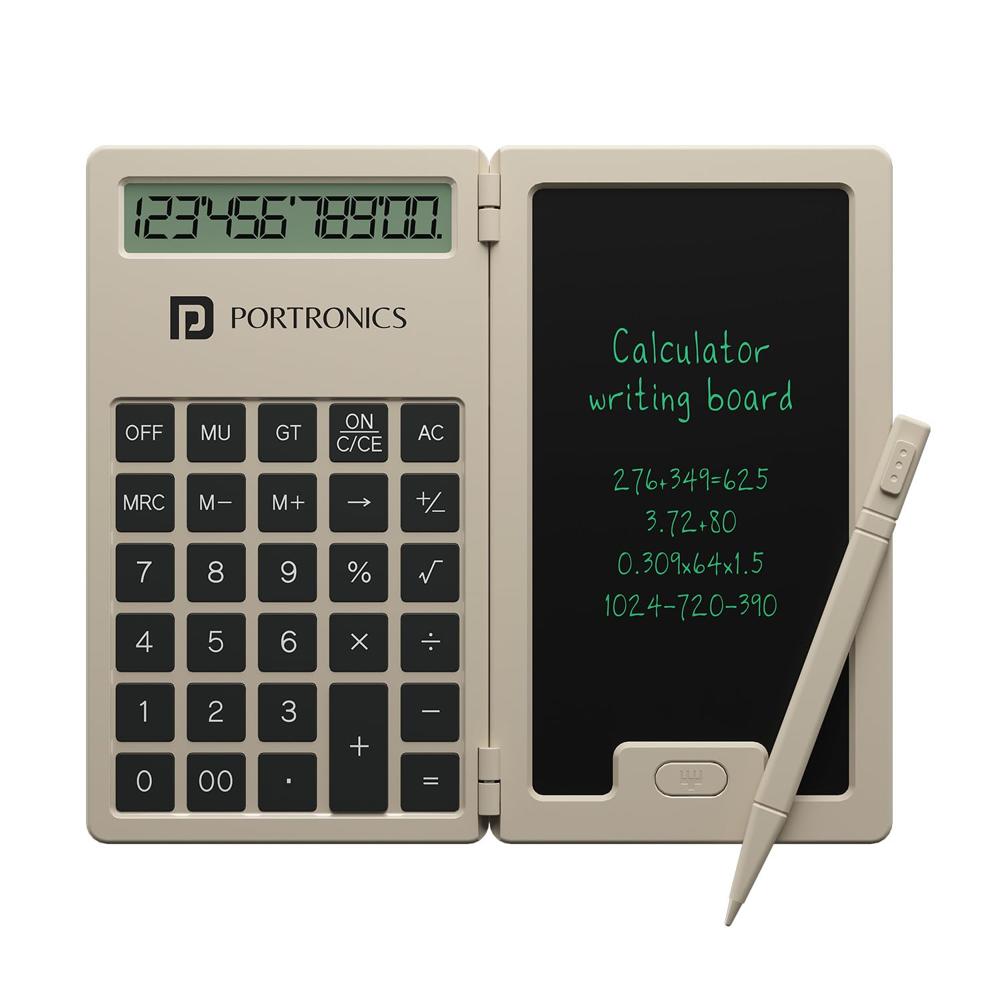 Portronics Ruffpad Calc Mini 2-in-1 Calculator & LCD Writing Pad with 5.5 Inches Tablet, 12 Digits,