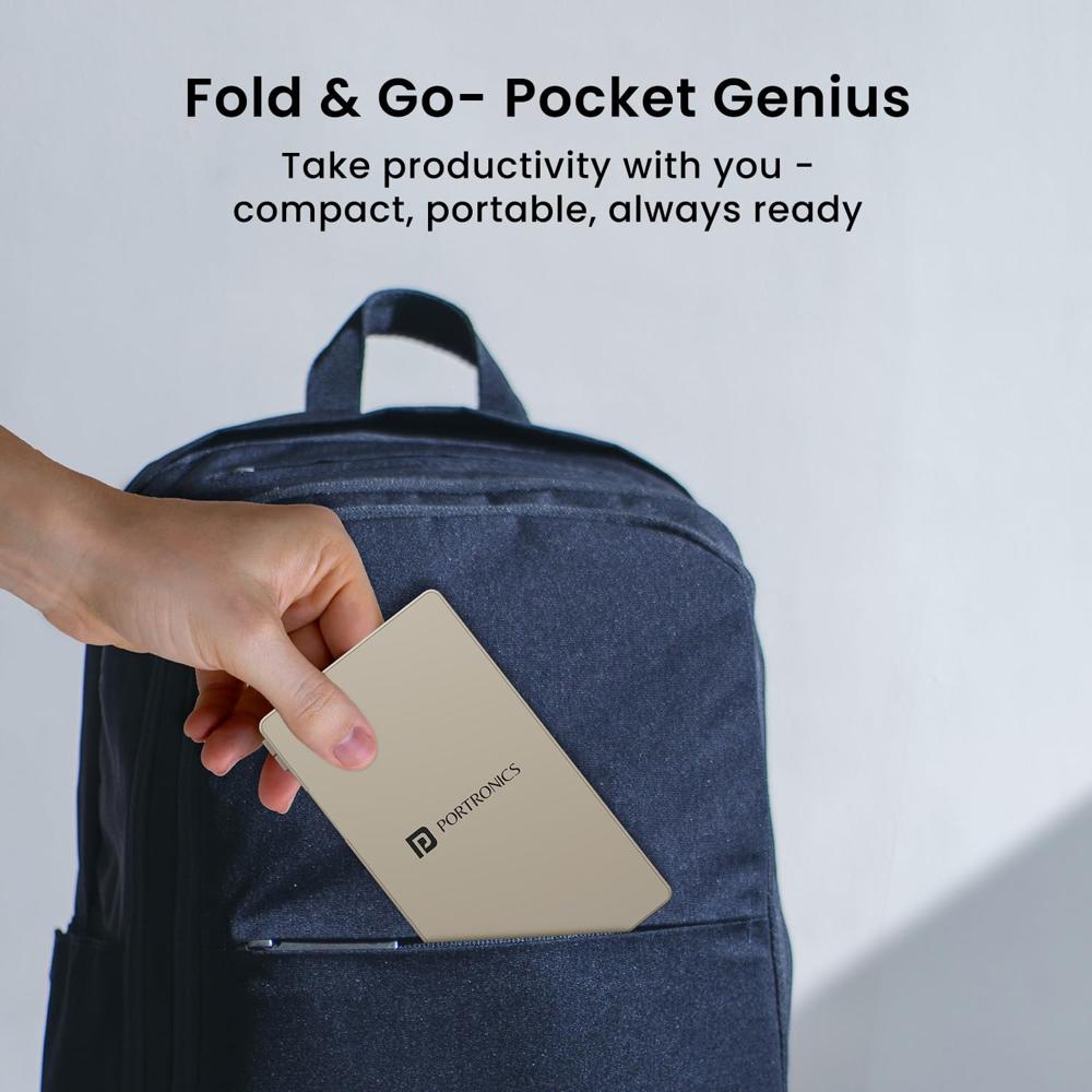 Portronics Ruffpad Calc Mini 2-in-1 Calculator & LCD Writing Pad with 5.5 Inches Tablet, 12 Digits,