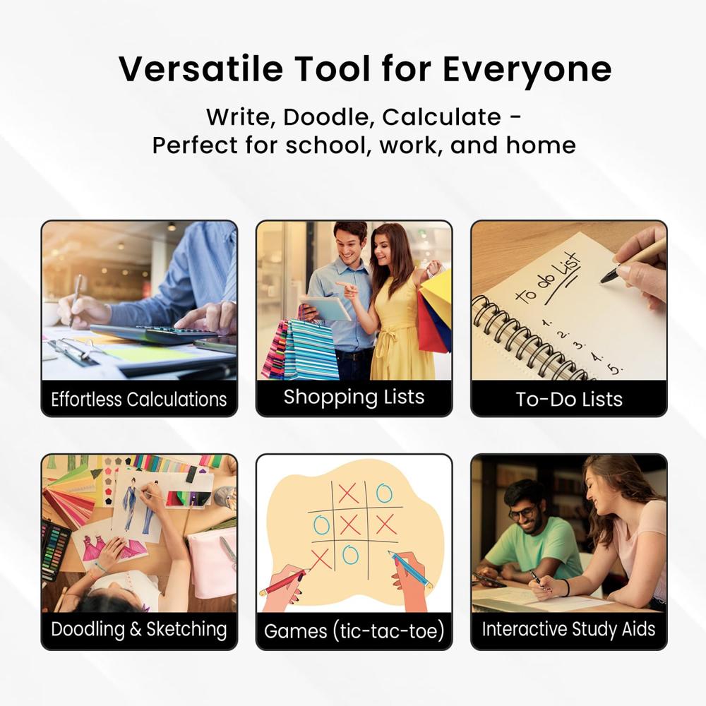 Portronics Ruffpad Calc Mini 2-in-1 Calculator & LCD Writing Pad with 5.5 Inches Tablet, 12 Digits,