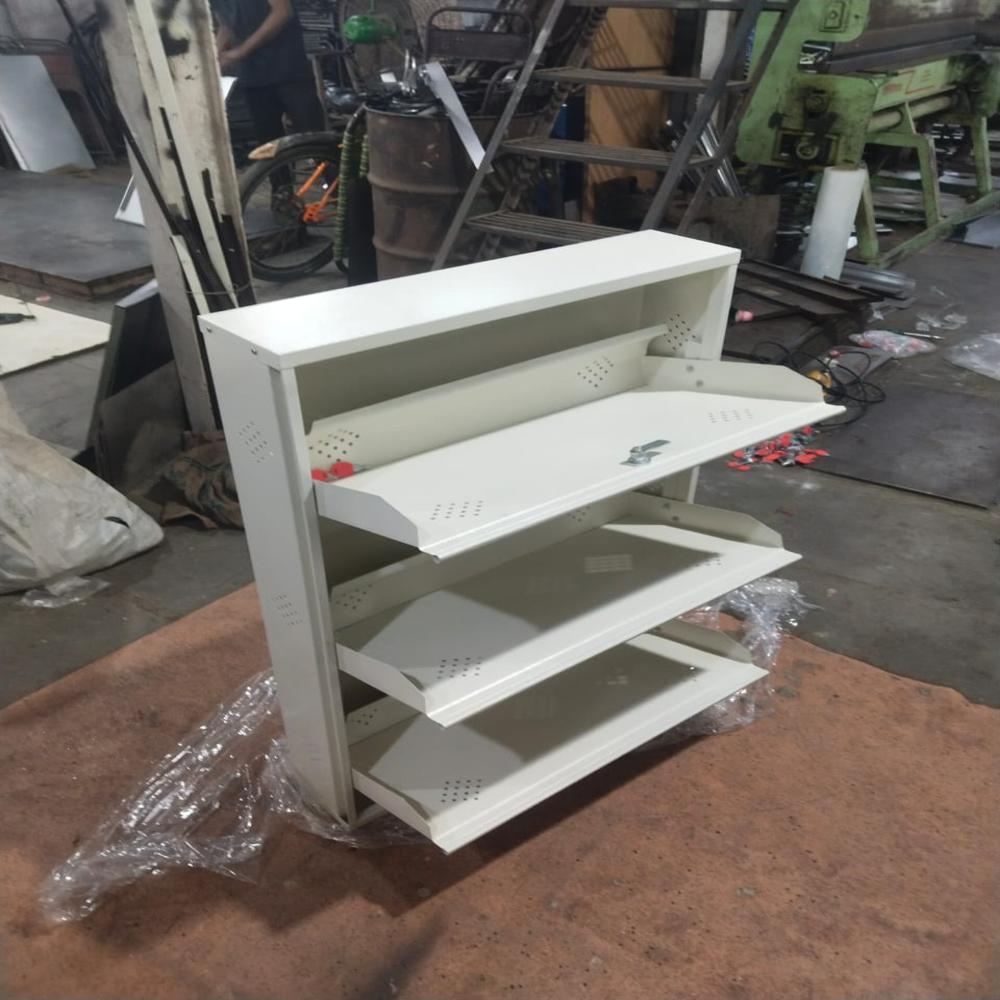 3 Drawer Shoe Rack - Color: Brown And Beige