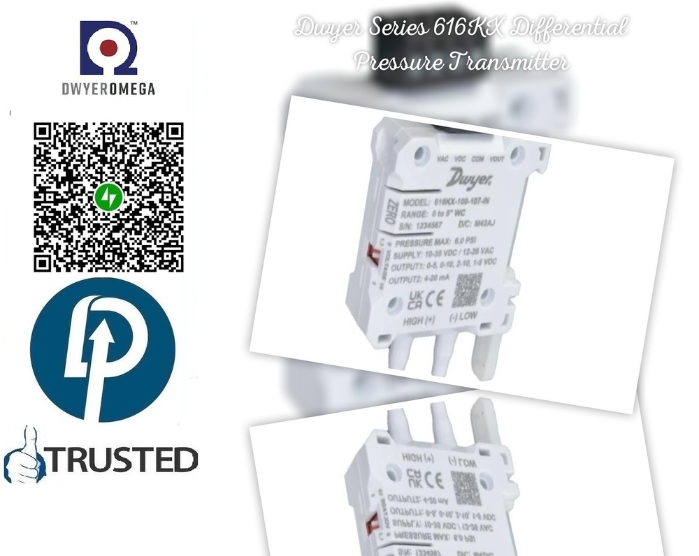 DWYER OMEGA >>Series >> 616KX Differential Pressure Transmitters << Range -0.4 to 0.4 WC