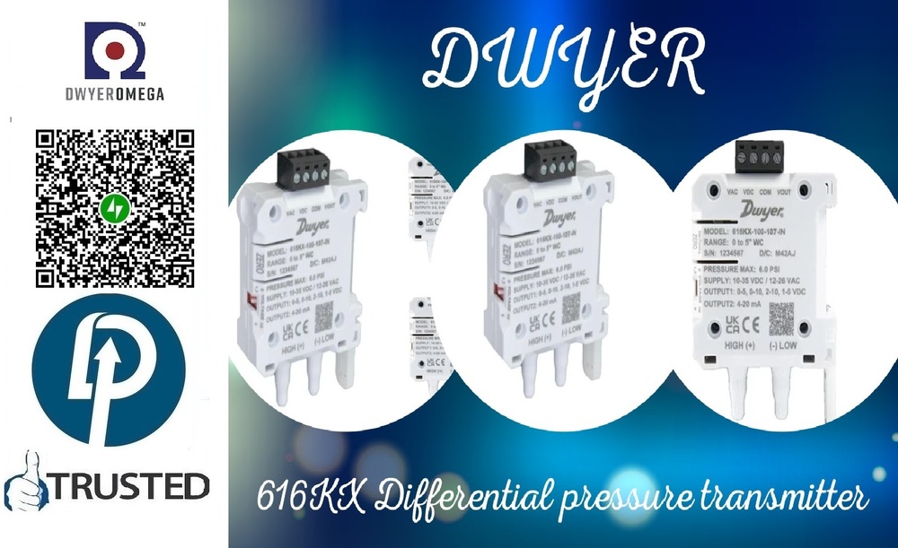 DWYER OMEGA >>Series >> 616KX Differential Pressure Transmitters << Range -0.4 to 0.4 WC