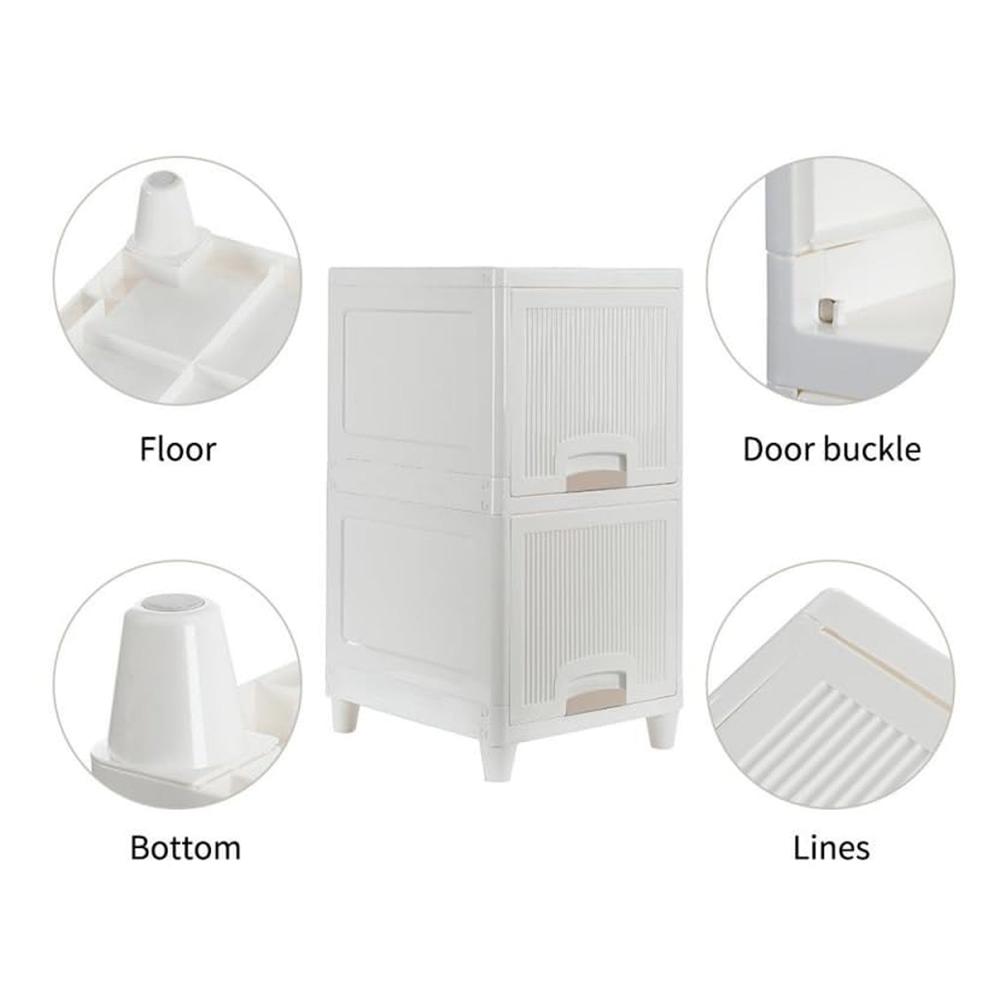 Multipurpose Wardrobe Storage Drawers (2 Layer) - Material: Plastic