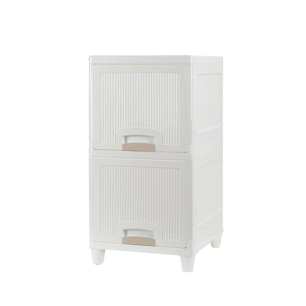 Multipurpose Wardrobe Storage Drawers (2 Layer) - Material: Plastic