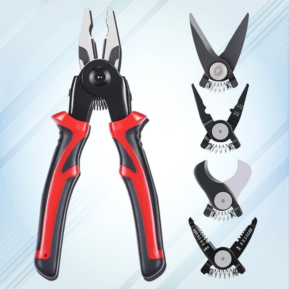 5 In 1 Wire Stripper Pliers Set  Soft Grip, Anti-Slip, Alloy Steel, Cutting & Stripping - Color: Mix