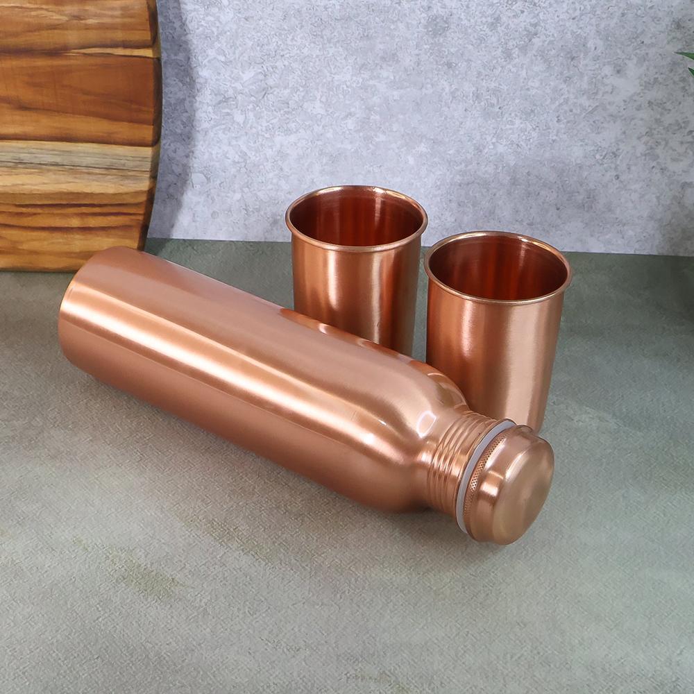 Copper Water Bottle 2 Glasses With Gift Box (3 Pcs Set at 799.05