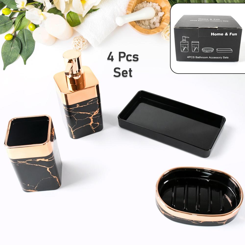 Bathroom Accessories Set (4 Pcs Set) - Color: Mix