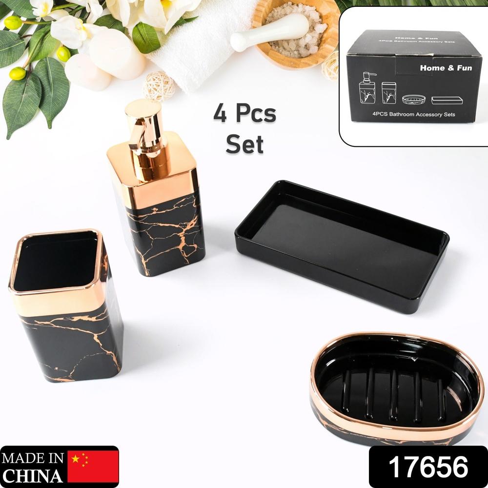 Bathroom Accessories Set (4 Pcs Set) - Color: Mix