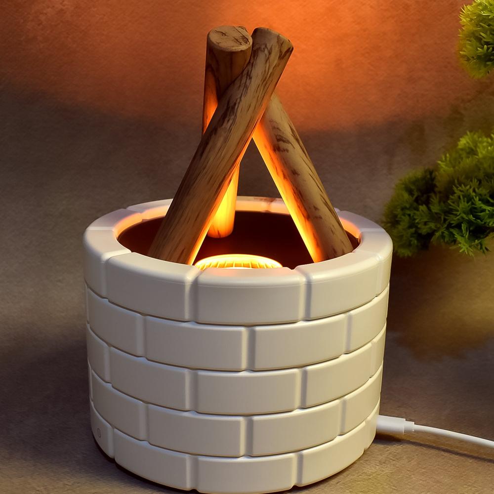 Bonfire Shaped Diffuser Essential Oil Diffuser Multi Function Flame Oil (1 Pc) - Color: Mix