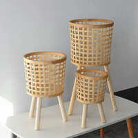 Bamboo Planters - Dimensions: Approx. 10-12 Inches (height) X 8-10 Inches (diameter) Inch (in)