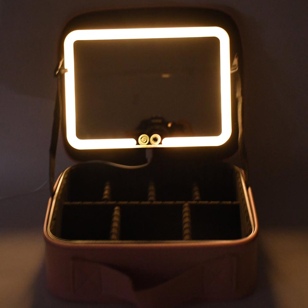Pink Premium Led Light Makeup Organizer Box (1 Pc) - Product Type: Beauty Products