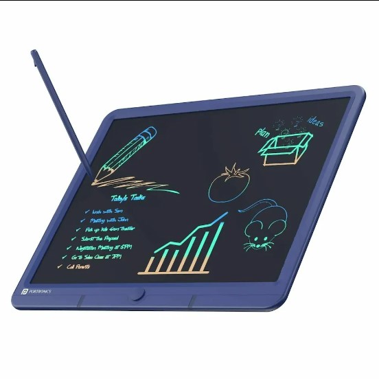 Portronics Ruffpad 15m 15inch (38.1cm) Re-writable Multicolor - Color: Black & Blue