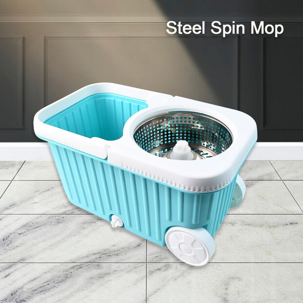Apex Magic 360 Spin Mop Cleaning System With Stainless Steel Spinner - Color: Mix
