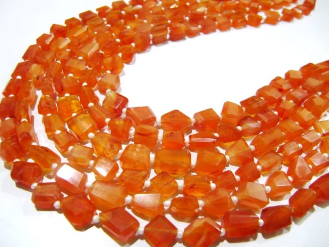 Natural Carnelian Nugget Shape Tumbled 7to9mm Beads Strand 14 Inches Long - Beads Colour: Orange